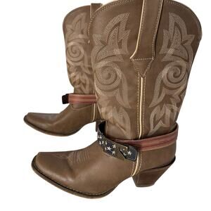 Durango Crush with US Flag Boot Shaft Harness Womens Western Boots 7 M DRD0208